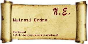 Nyirati Endre névjegykártya